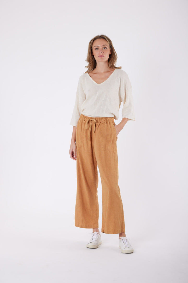 Carbon The Label - Isla Linen Pant - Tan Stonewash