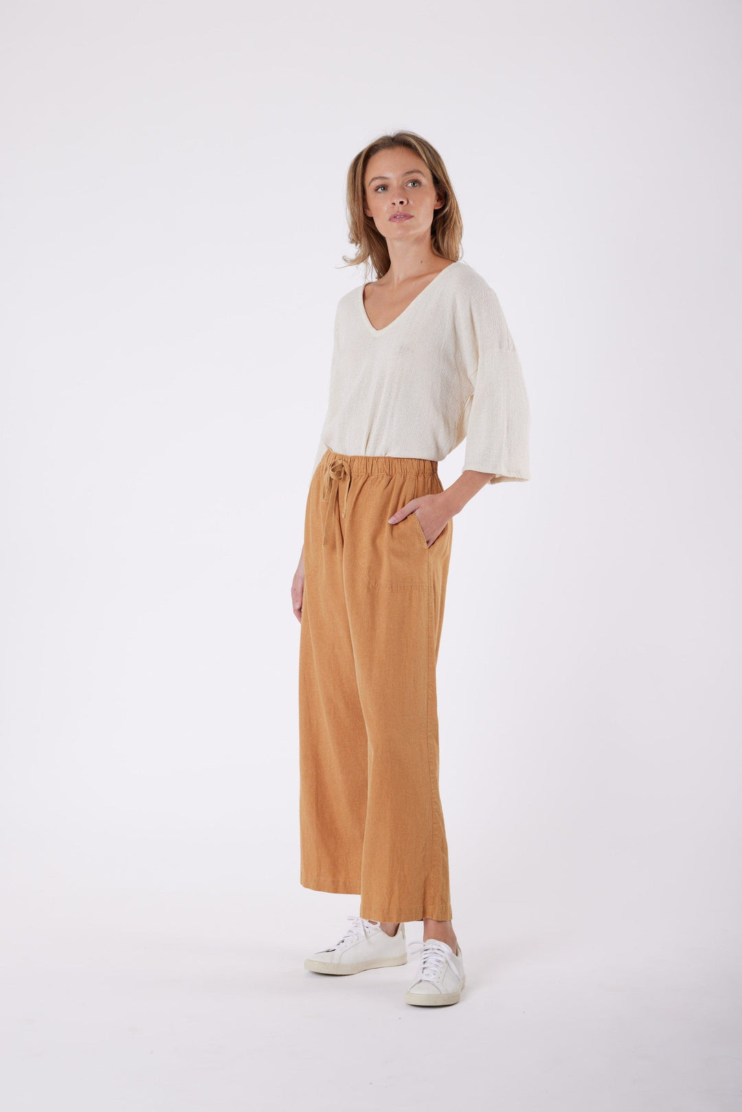 Carbon The Label - Isla Linen Pant - Tan Stonewash