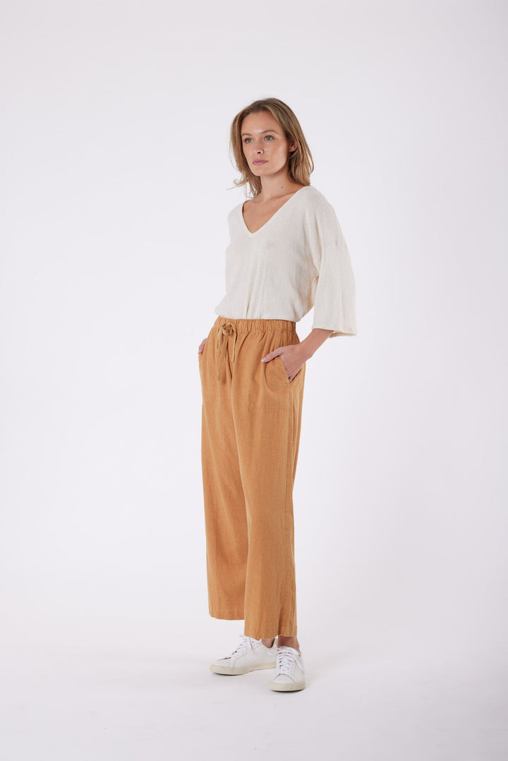 Carbon The Label - Isla Linen Pant - Tan Stonewash