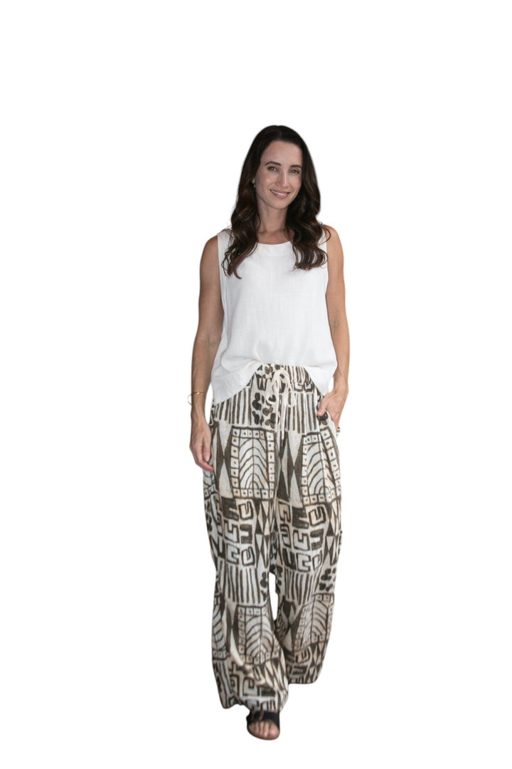 Carbon Navada Linen Tank - White