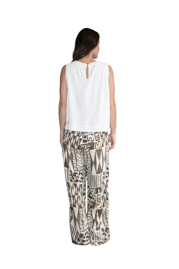 Carbon Navada Linen Tank - White