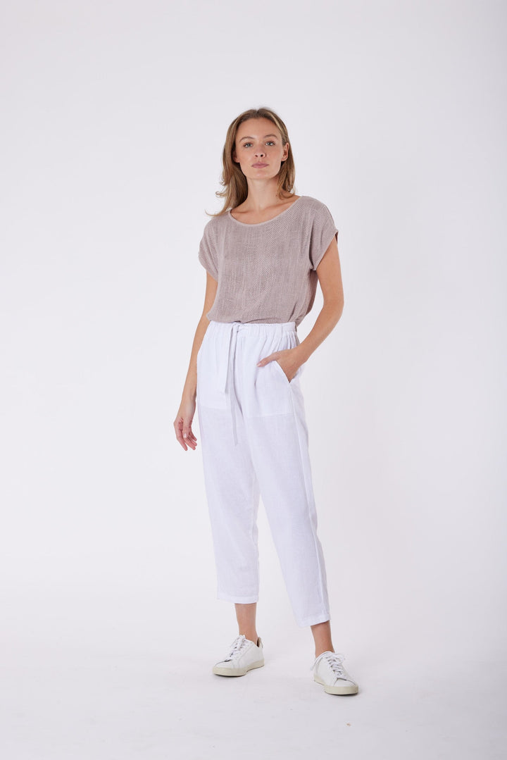 Carbon Tuscan Linen Pant - White