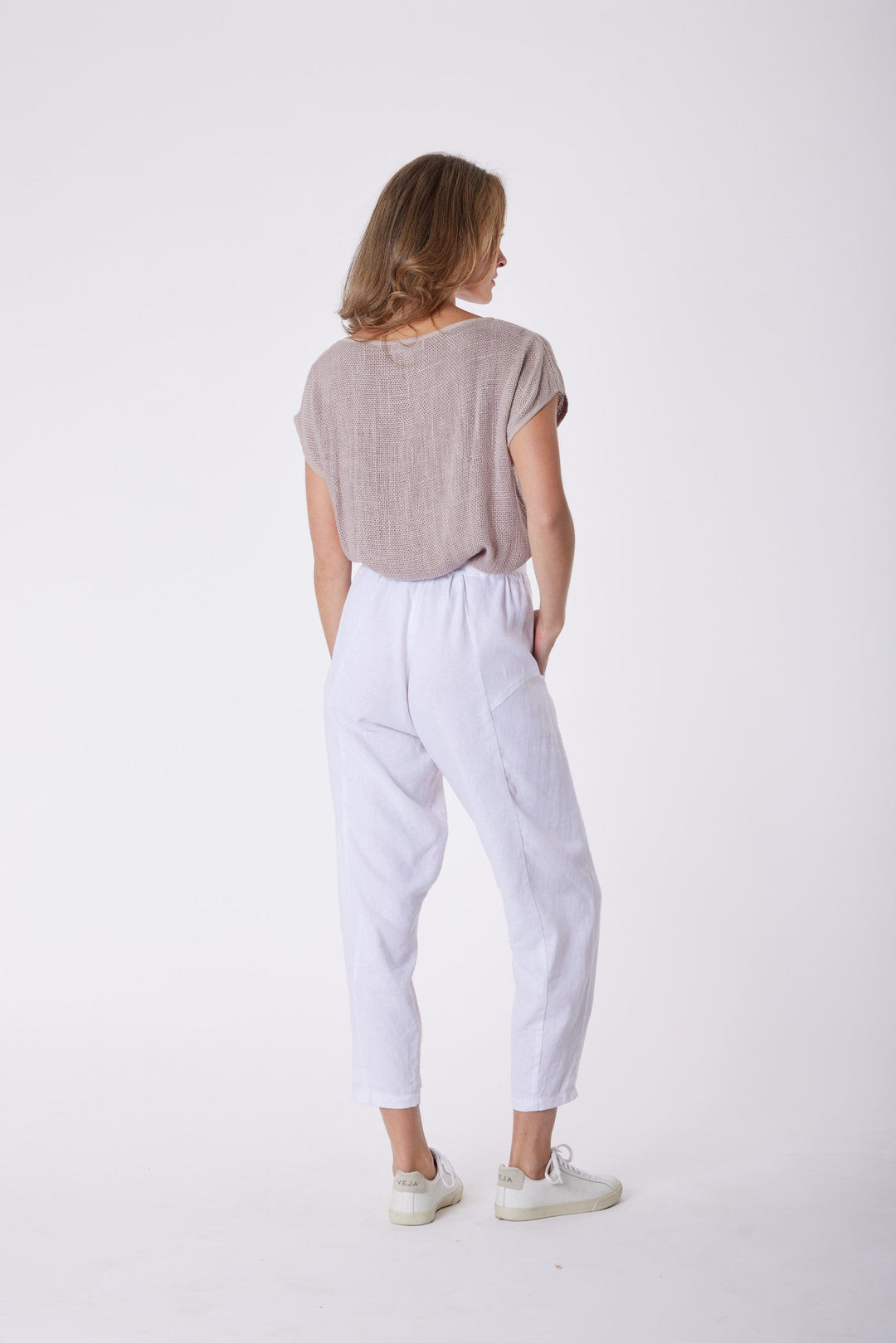 Carbon Tuscan Linen Pant - White