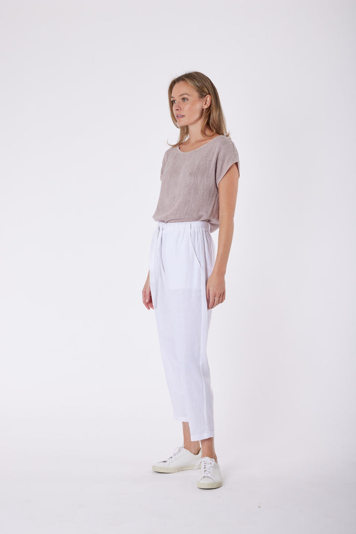Carbon Tuscan Linen Pant - White