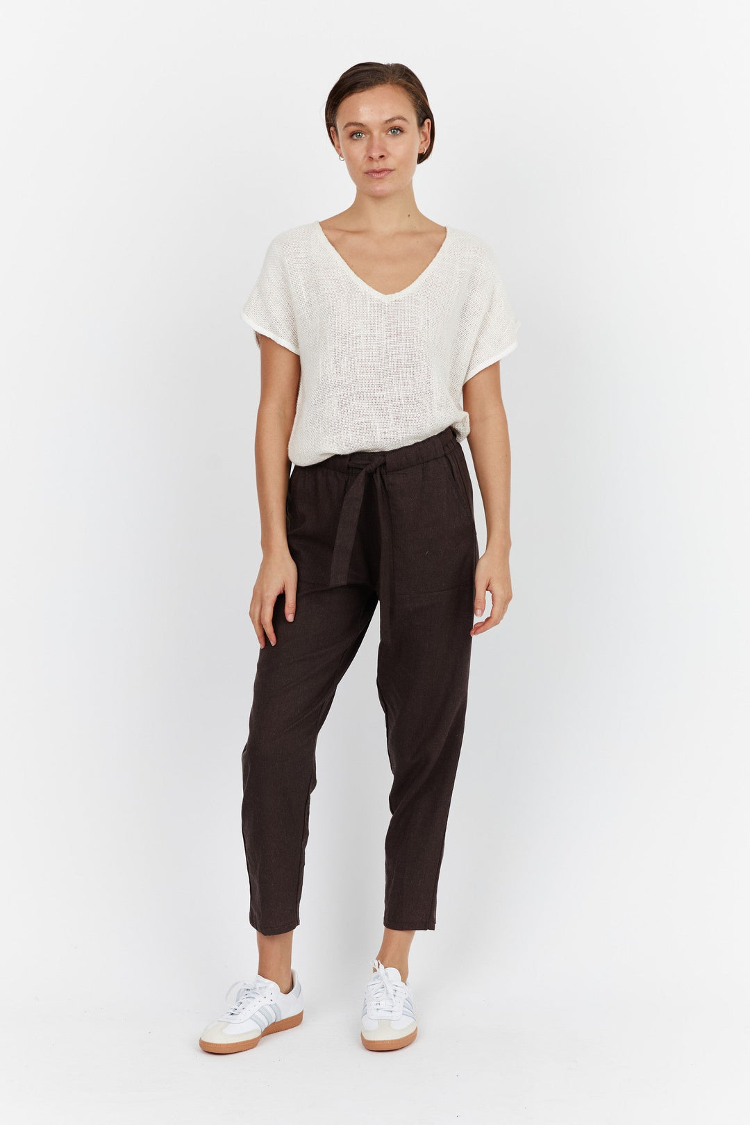 Carbon The Label - Tuscan Linen Pant - Chocolate