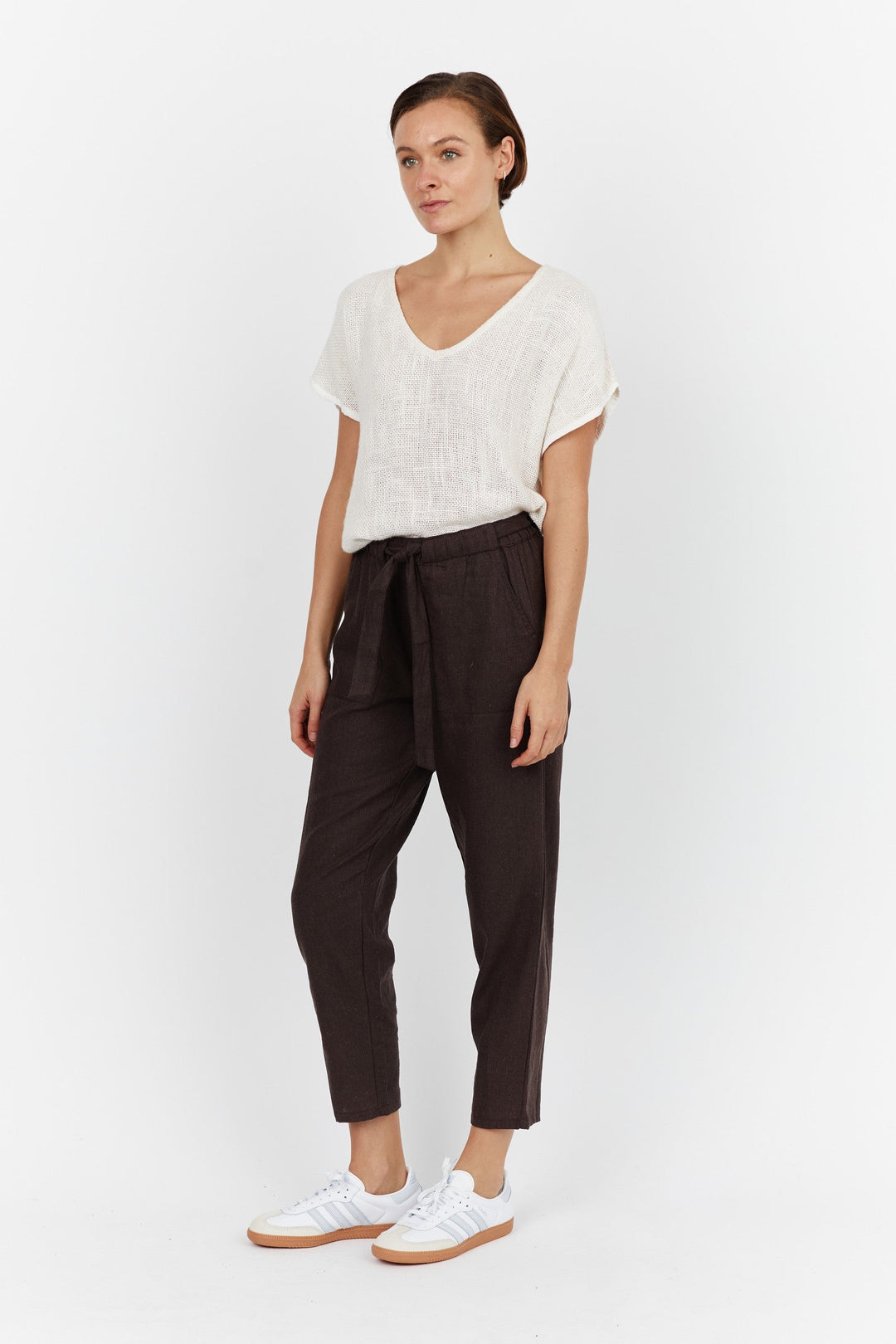 Carbon The Label - Tuscan Linen Pant - Chocolate