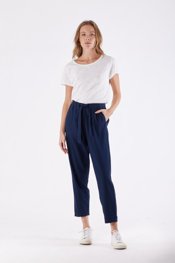 Carbon Tuscan Linen Pant - Navy