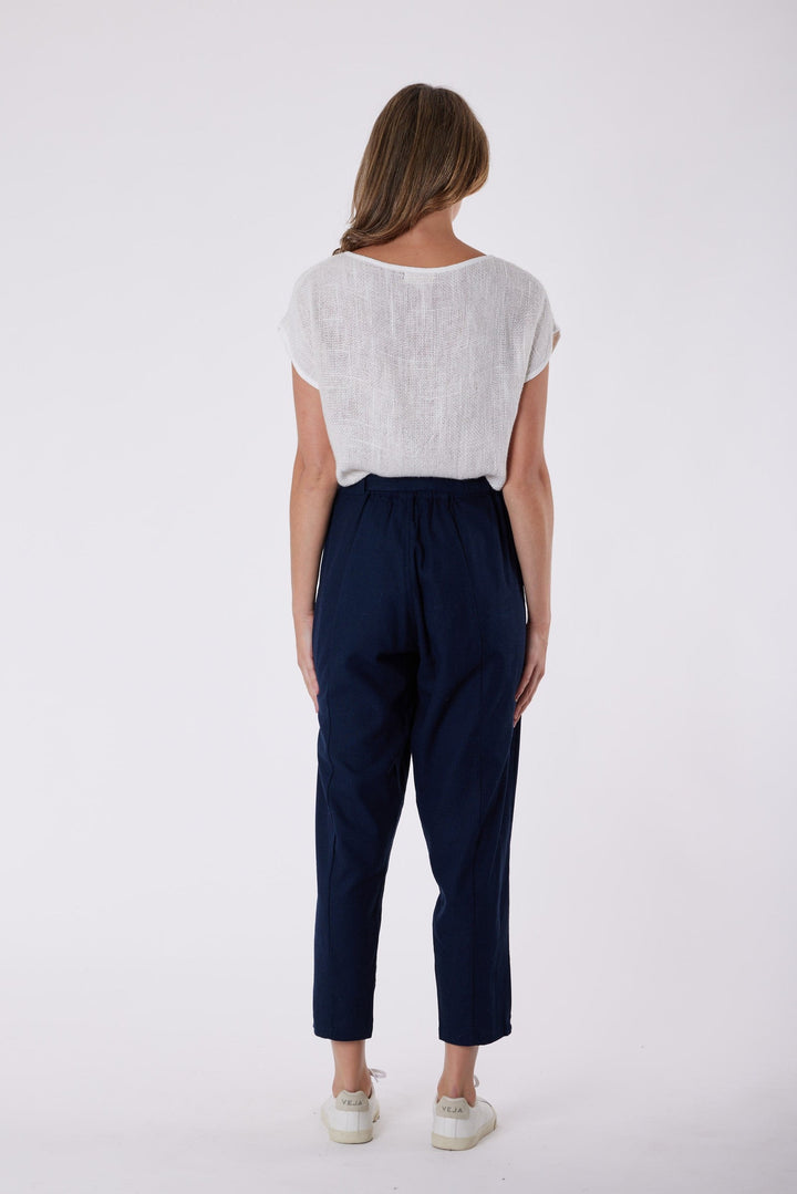 Carbon Tuscan Linen Pant - Navy