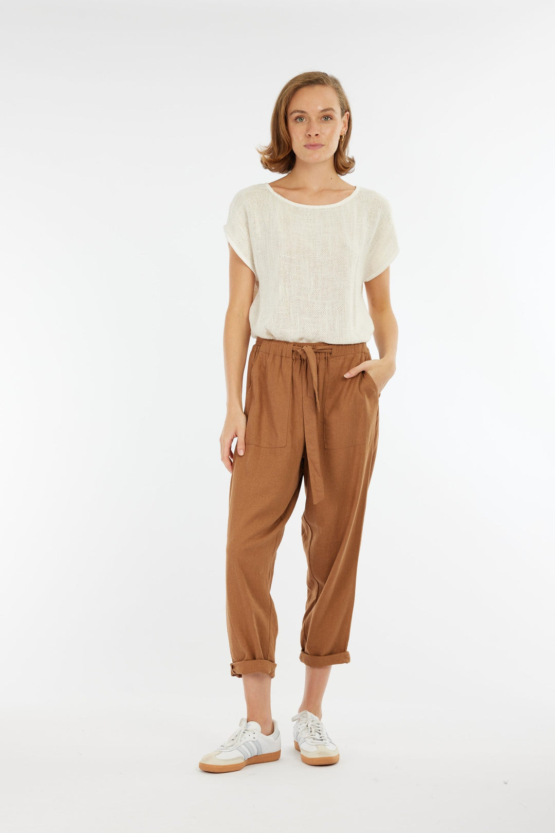 Carbon Tuscan Linen Pant - Toffee