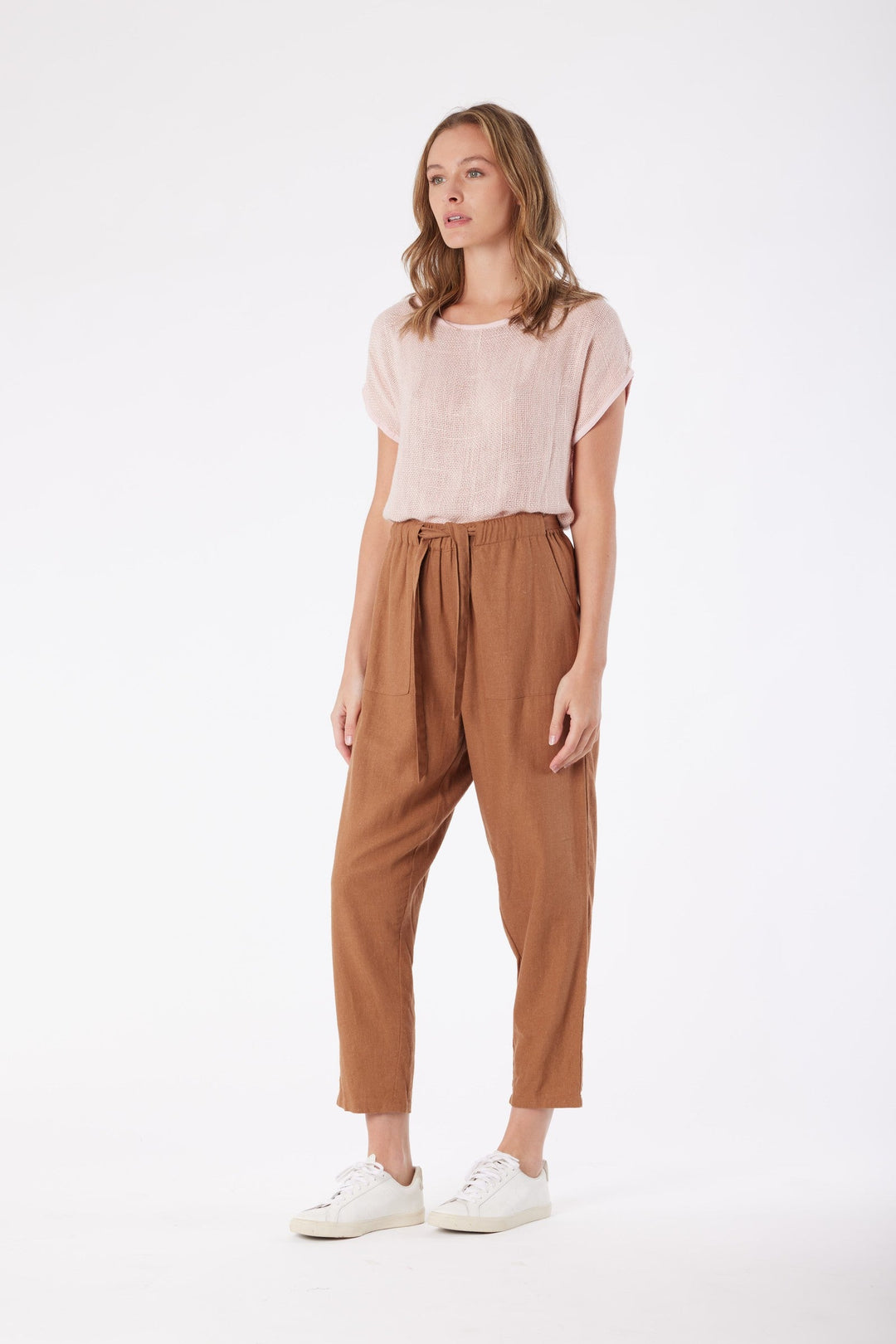 Carbon Tuscan Linen Pant - Toffee
