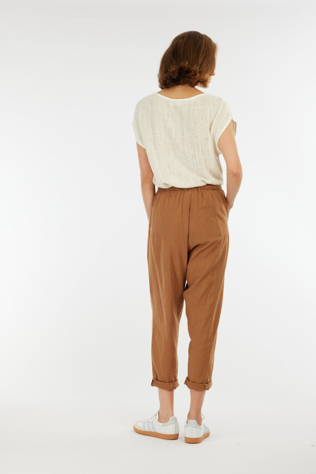 Carbon Tuscan Linen Pant - Toffee