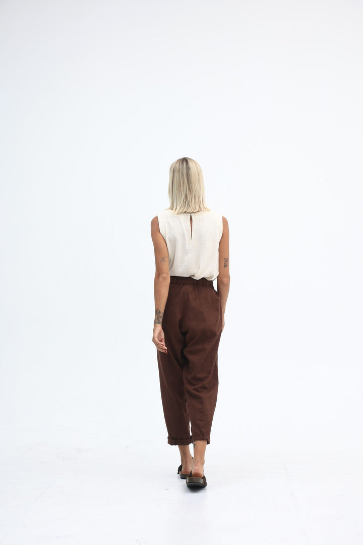 Carbon Tuscan Linen Pant - Truffle