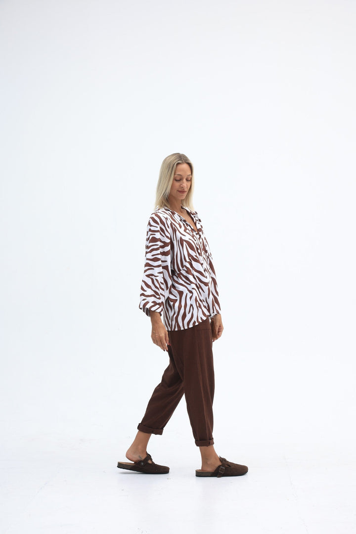 Carbon Tuscan Linen Pant - Truffle
