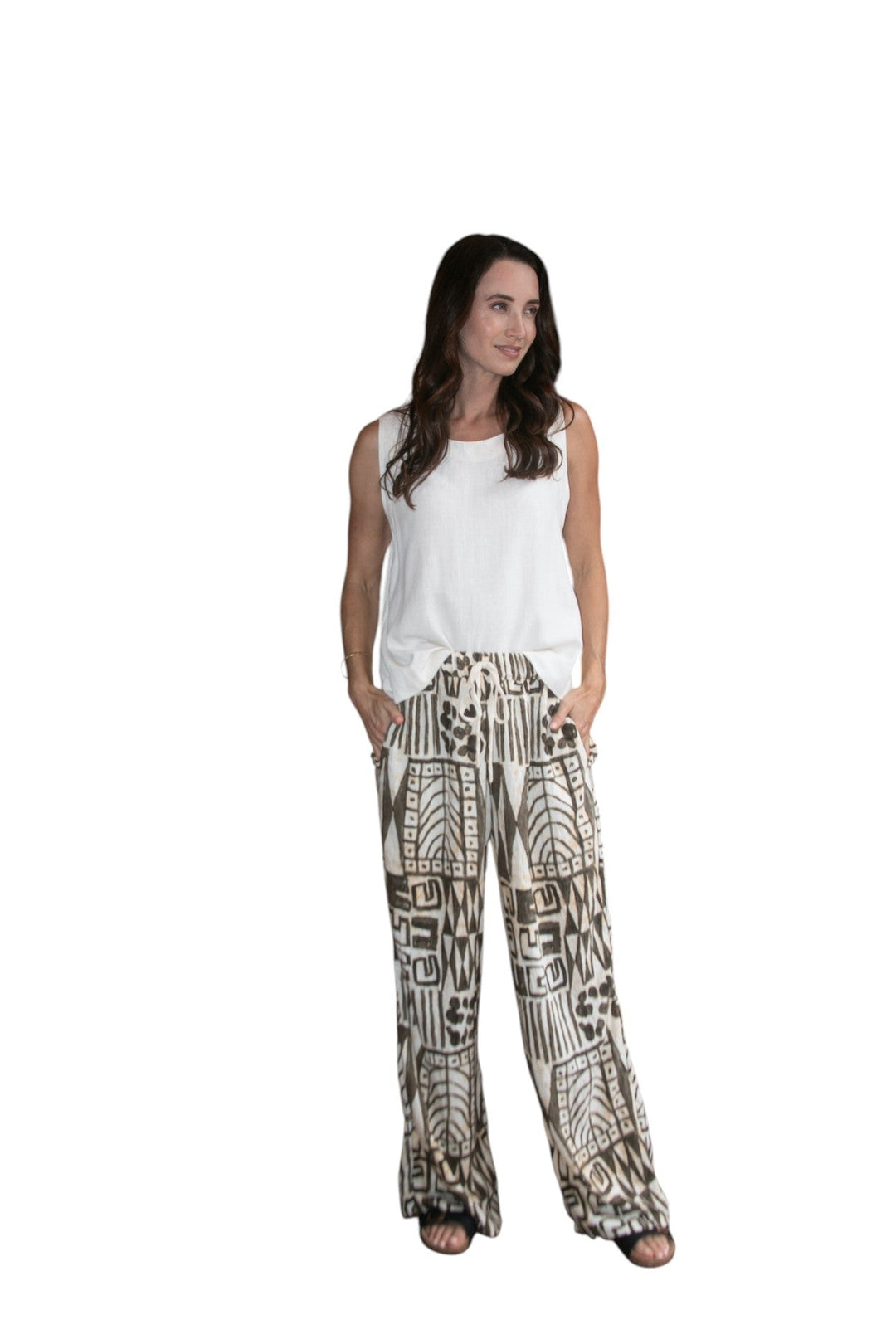 Carbon The Label - Sabine Drawstring Pant - Cream/Truffle