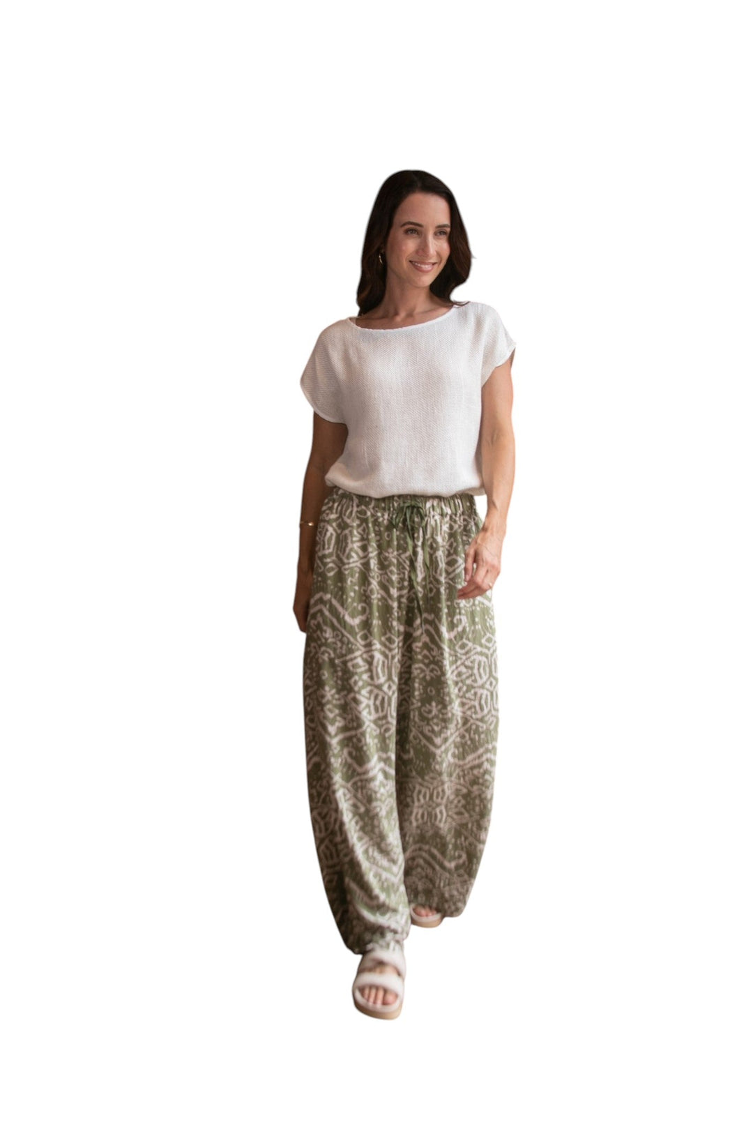 Carbon The Label - Sabine Drawstring Pant - Cream/Truffle
