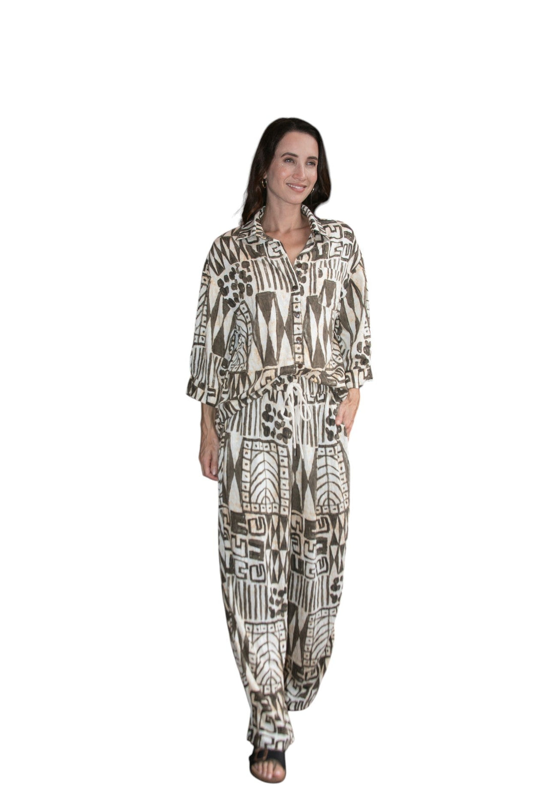 Carbon The Label - Sabine Drawstring Pant - Cream/Truffle