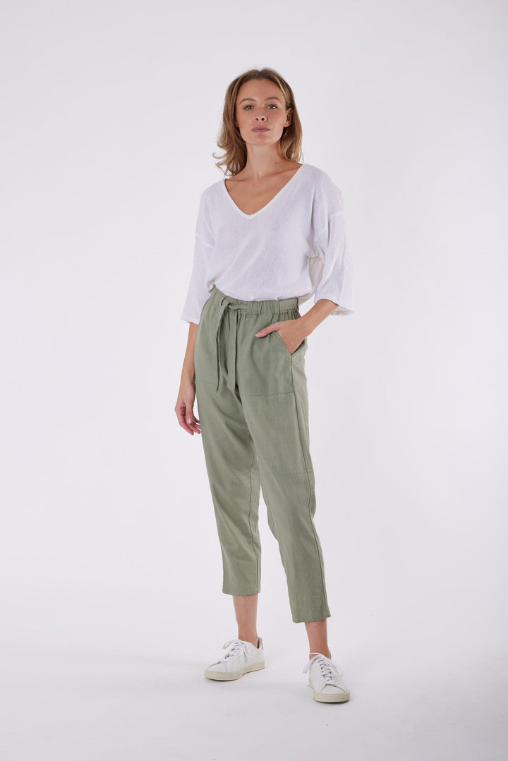 Carbon Tuscan Linen Pant - Faded Khaki
