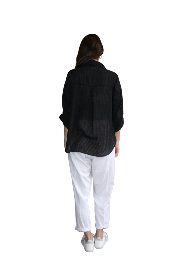 Carbon Carmen Striped Shirt - White