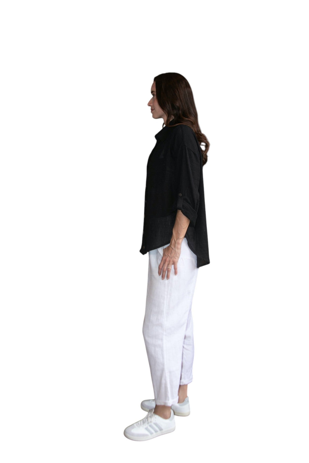 Carbon Carmen Striped Shirt - White