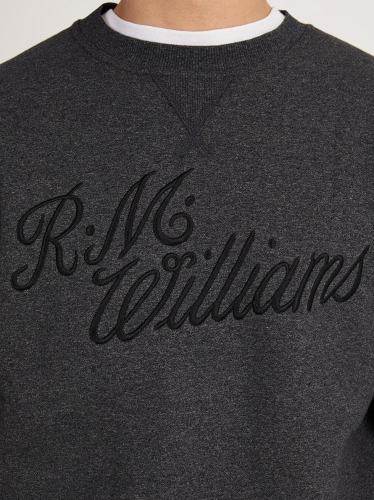R.M.Williams Script Crew Mens Jumper - Black/Grey