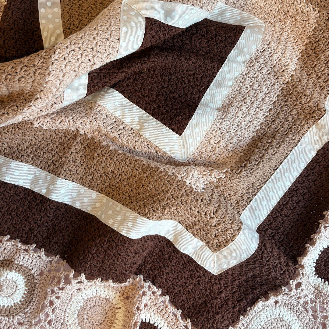 Hand Crochet Cot Blanket - Chocolate by and the little dog laughed - photo 3 of 7