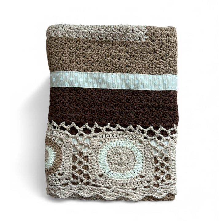 Hand Crochet Cot Blanket - Chocolate by and the little dog laughed - photo 4 of 7