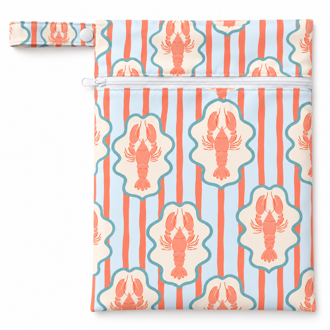 Confetti Kidz Double Pocket Wet Bag in Coral Cray