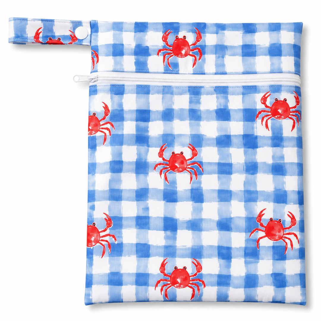 Confetti Kidz Double Pocket Wet Bag in Crabby Club