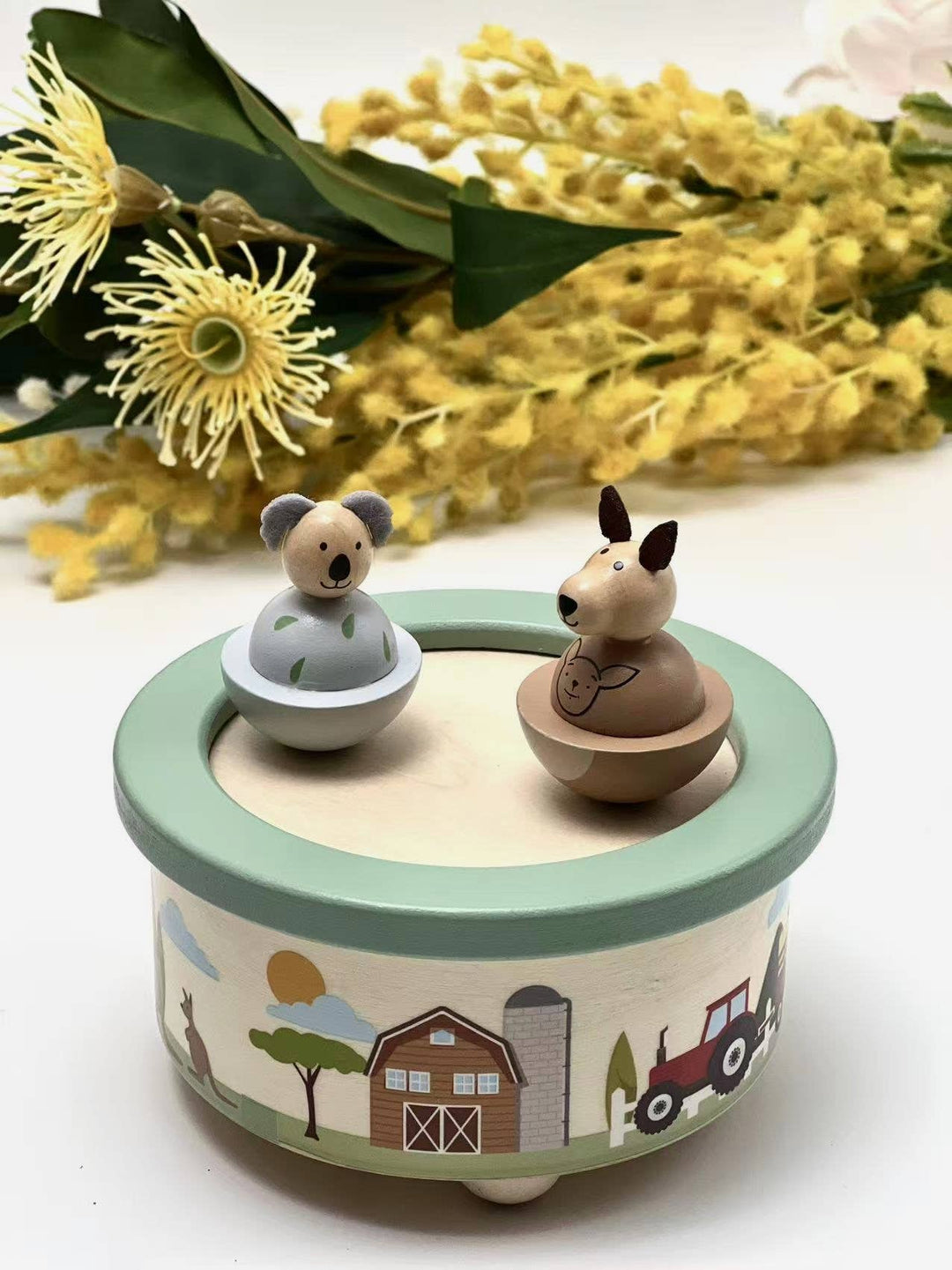 ToysLink Wooden Kangaroo &amp; Koala Music Box