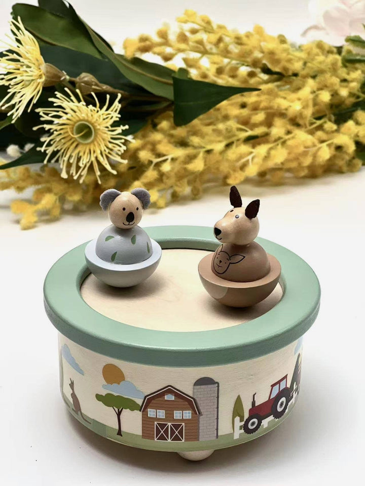 ToysLink Wooden Kangaroo &amp; Koala Music Box
