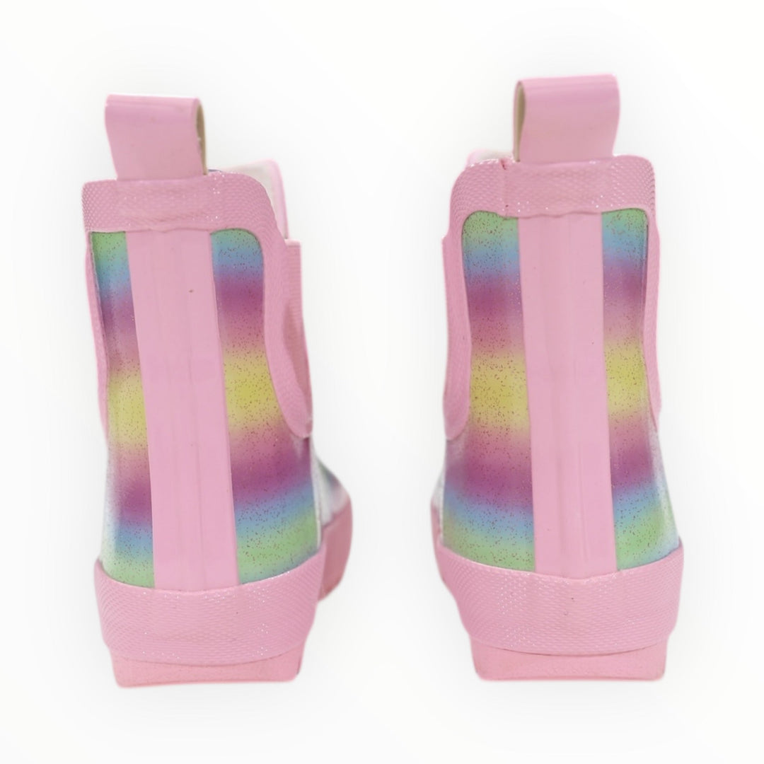 Korango - Glitter Rainbow Short Gumboot - Pink
