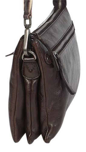 Modapelle - 3 Compartment Cross Body Bag With Extra Strap - Coffee