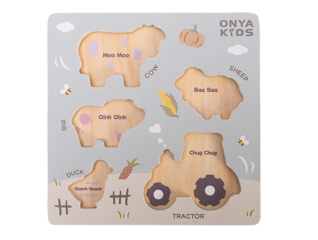 ToysLink Onya Kids Wooden Farm Puzzle