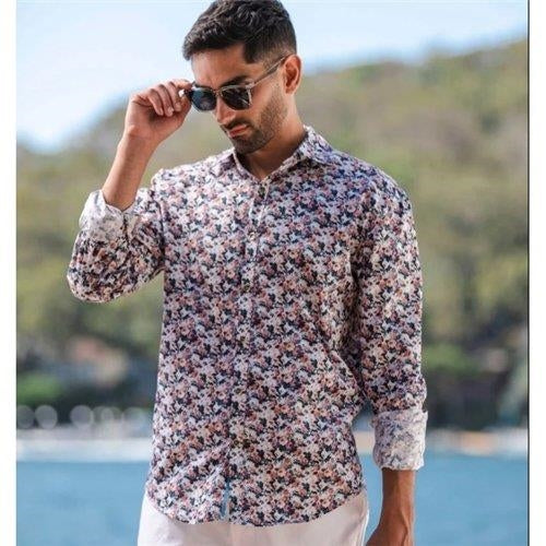 Jimmy Stuart - Thrive Floral Cotton Shirt LS - Pink