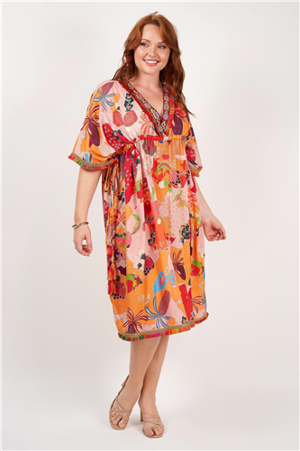 Naudic - Molly Dress - Barcelona Print - Orange