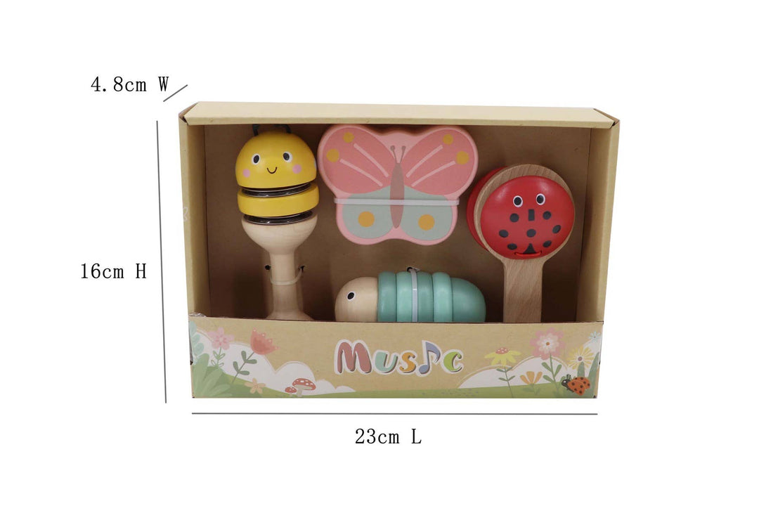 ToysLink - Toyslink Wooden Happy Spring Animals Musical Instruments Set