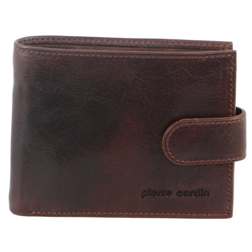 Pierre Cardin Italian Leather Tab Wallet - Chocolate