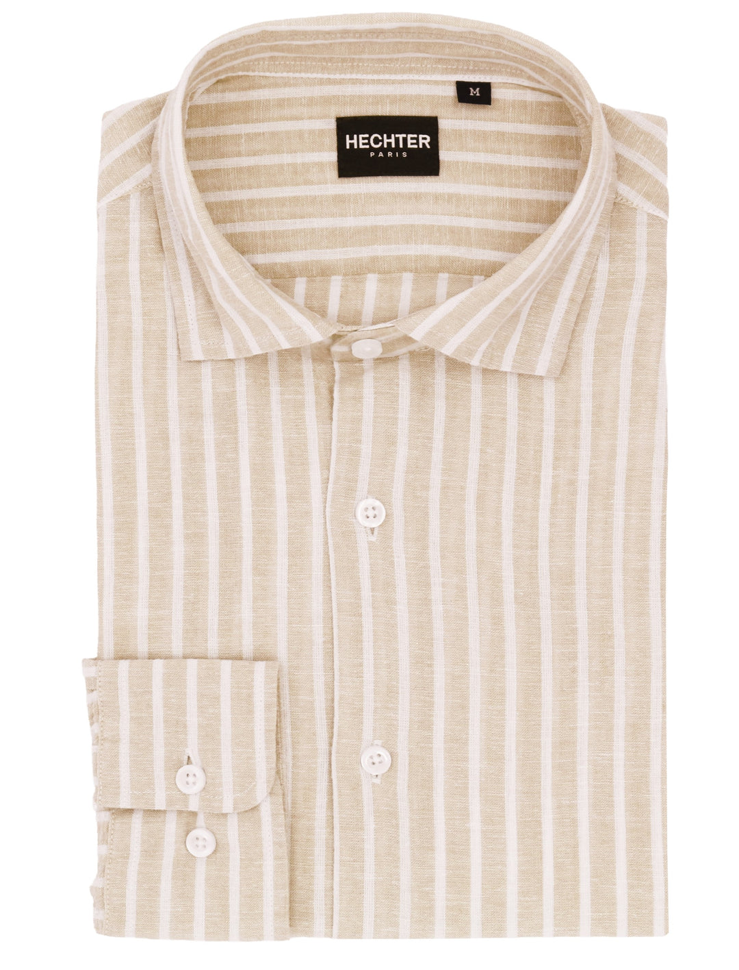 Hechter Paris Sel striped cotton linen shirt in sand