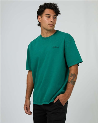 St Goliath Essential Script Tee - Tide Green