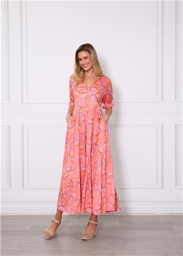 Leoni Mia Dress - Peach Floral