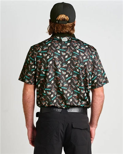 The Mad Hueys Hueys Golf | SS Polo - Black