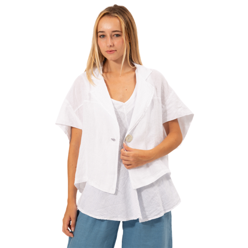 Vera May - Italian Linen Short Jacket - White