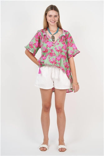 Naudic - Matilda S/S Top Seville Print - Green