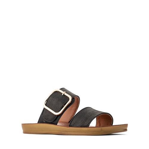 Los Cabos Doti Slide - Black Raffia