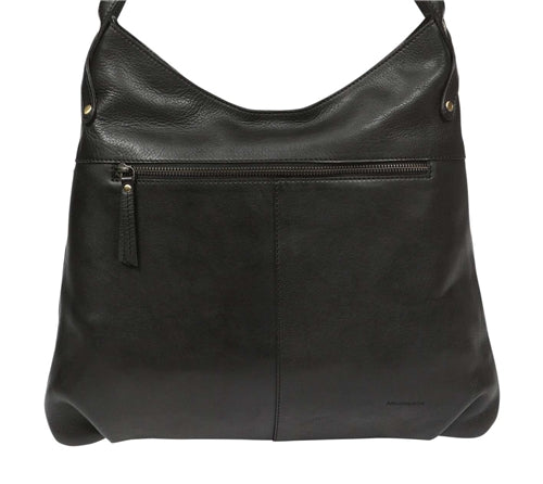 Modapelle - Vintage Leather Large Cross Body Bag - Black