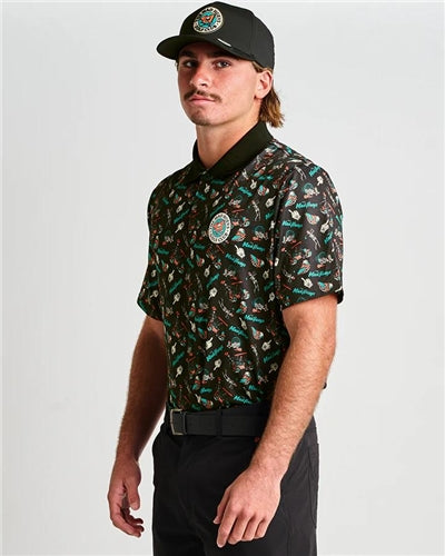 The Mad Hueys Hueys Golf | SS Polo - Black
