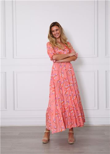 Leoni Mia Dress - Peach Floral