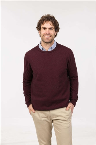 Native World Possom Merino Crew Neck Sweater - Shiraz