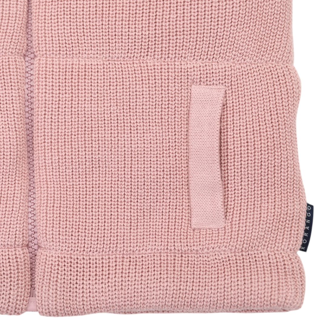 Korango - Lined Knit Vest - Dusty Pink