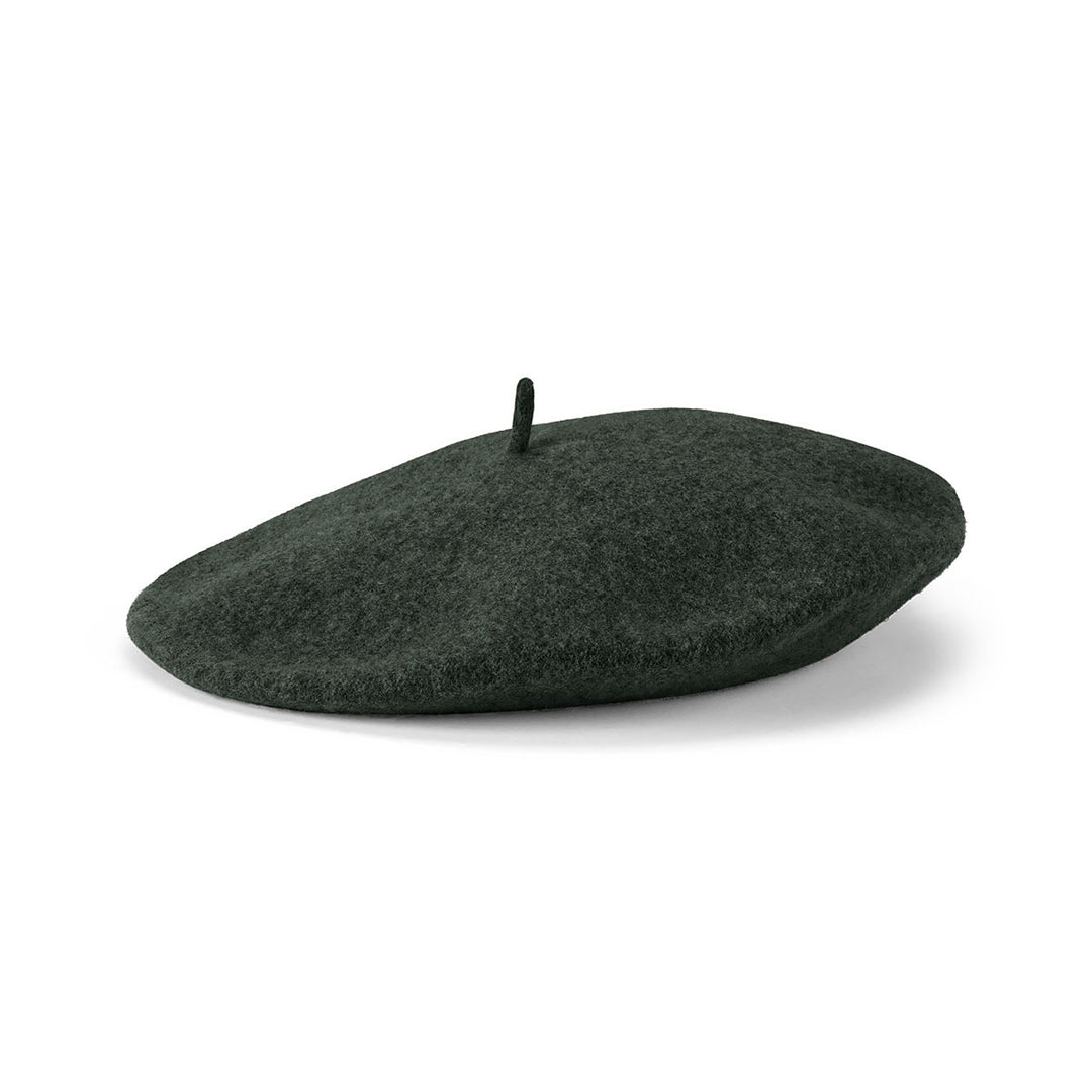 Avenel AMELIE - 100% WOOL BERET (11") in FOREST GREEN